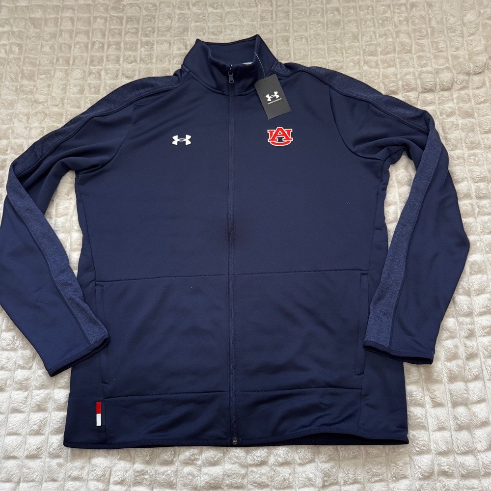 NEW Auburn University Under Armour Large Tall Blue Full Zip Lightweight Jacket